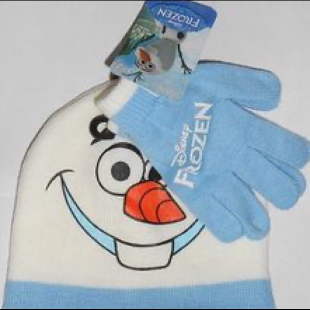 Disney Frozen Olaf Knit Beanie Hat and Gloves Set